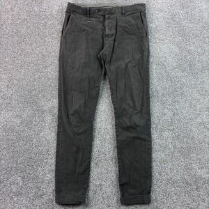 Novemb3r Chino Pants Mens 32x32 Dark Gray Textured Slim Fit Stitching